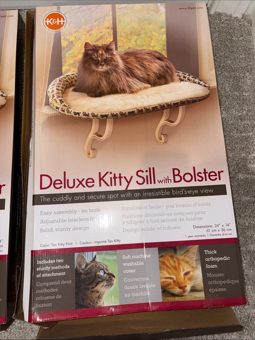 Bundle of 2 - K&H Pet Products Deluxe Kitty Sill Cat Window Perches